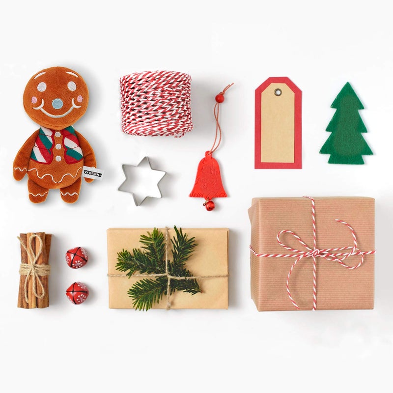 VICARKO Christmas Dog Toys, Plush Squeaky Gifts for Large Medium Small Dogs, Durable Chew Toy, Holiday Stocking, Gingerbread Man, Small 7.5 x 4.5â€ - Image 2